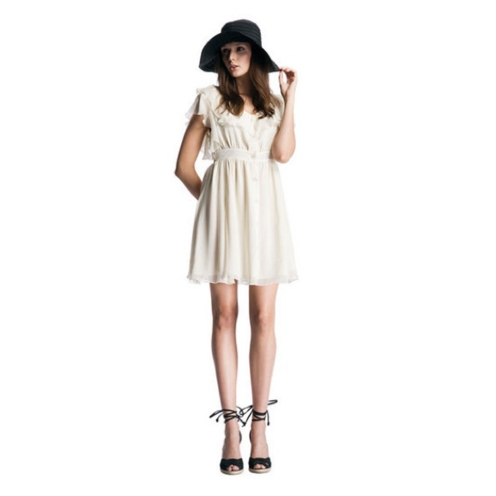 Jovovich Hawk For Target Womens Sz 5 Button Down Ruffle Prairie Romantic Dress
